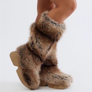 Aspen Faux Fur Tan Winter Boots